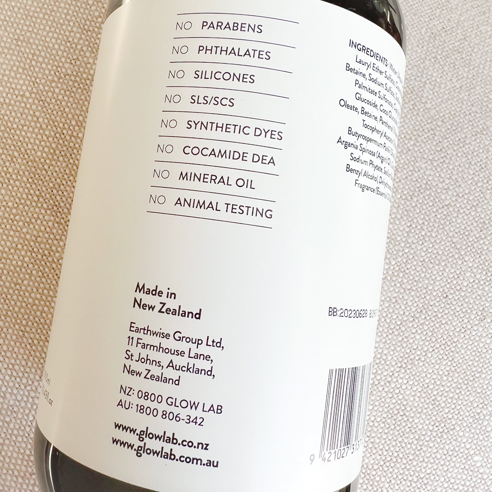 Glow Lab Vegan Friendly Body Wash New Zealand