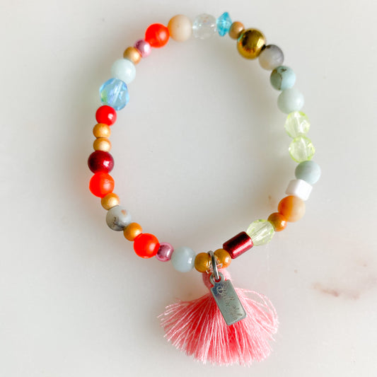 Gratitude Bracelet - BelleStyle - semi precious stones tassel crystal girls everyday jewelry