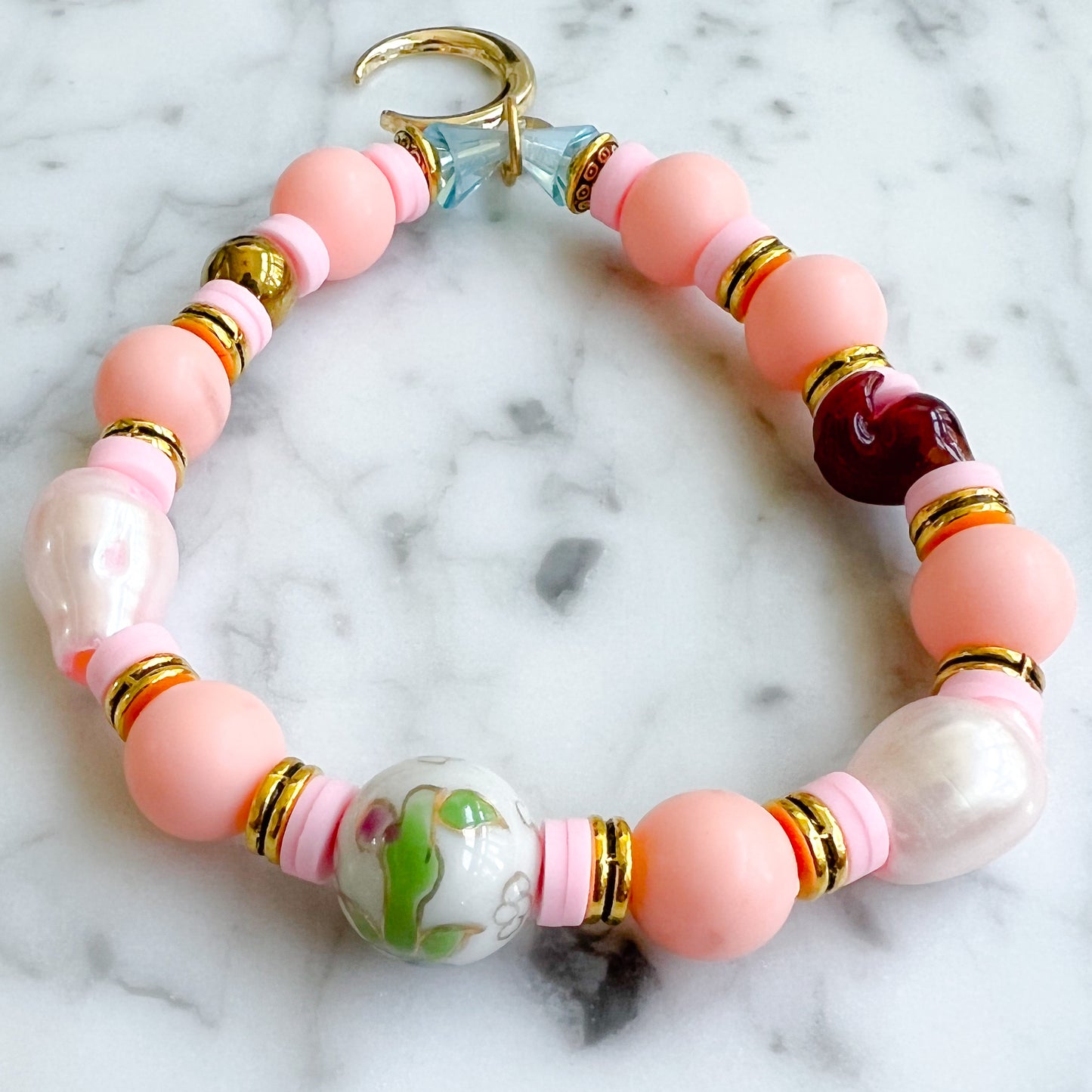 Lunar Gold Handpainted Japanese Ceramic Bracelet - BelleStyle
