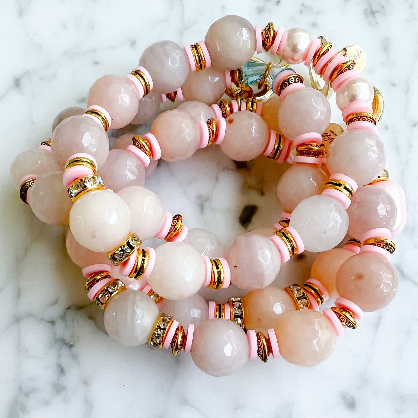 Lunar Gold Peach Quartz Bracelet - BelleStyle