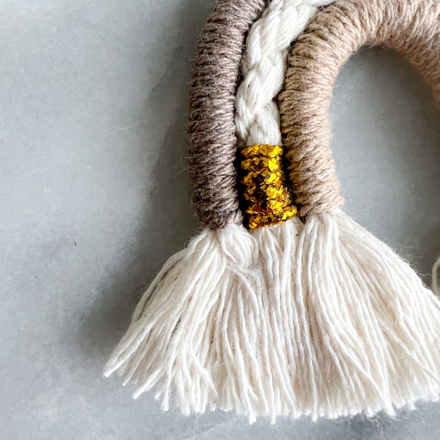 Rainbow Macrame Gold Keychain with Ring - BelleStyle