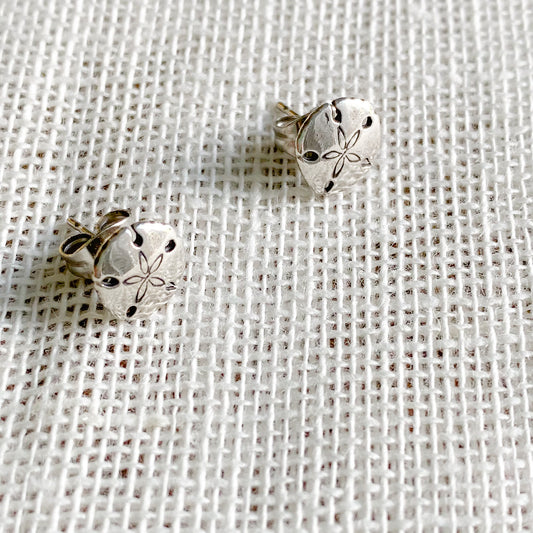 Sand Dollar Sterling Silver Post Earrings - Bellestyle