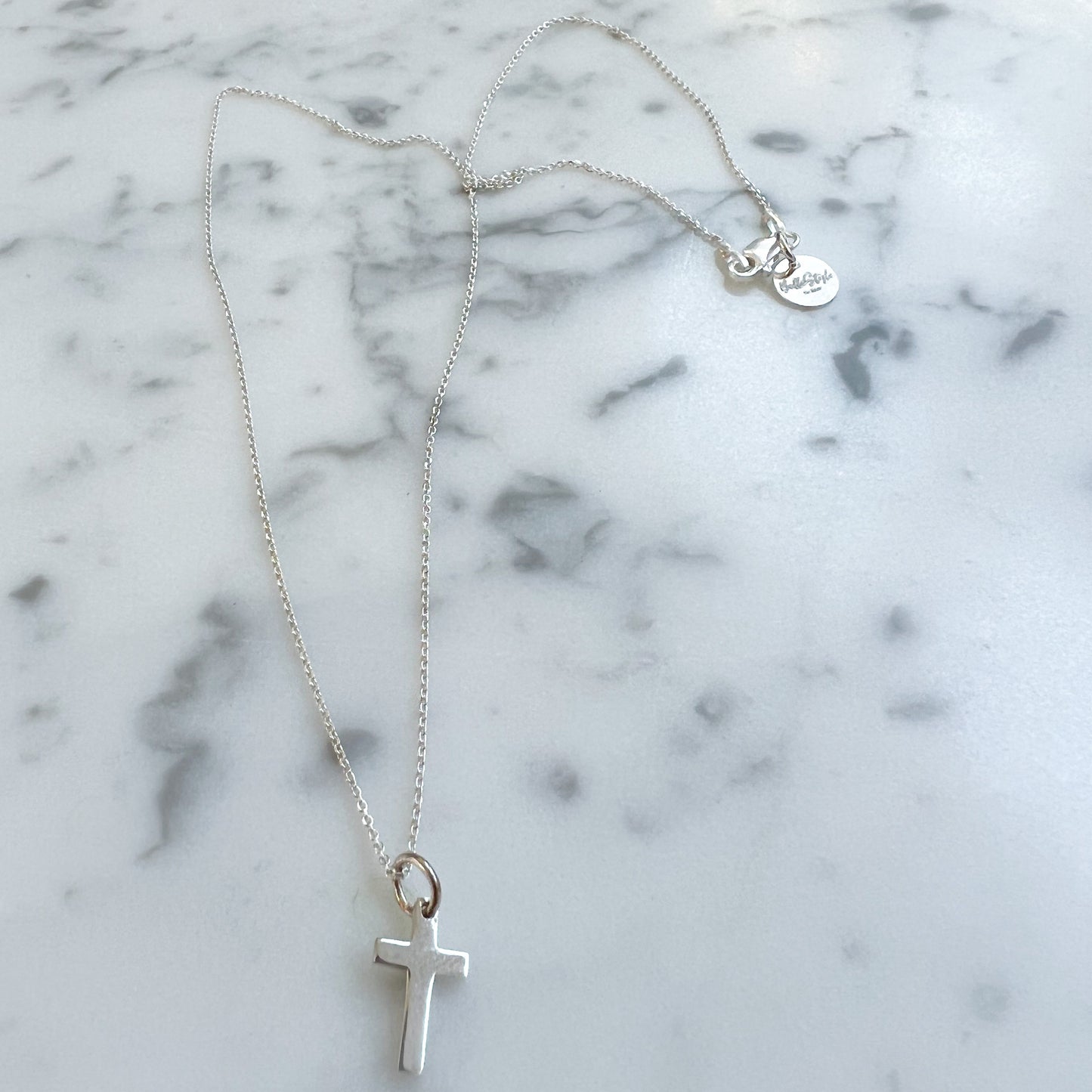 Sterling Silver Mini Plain Cross Necklace