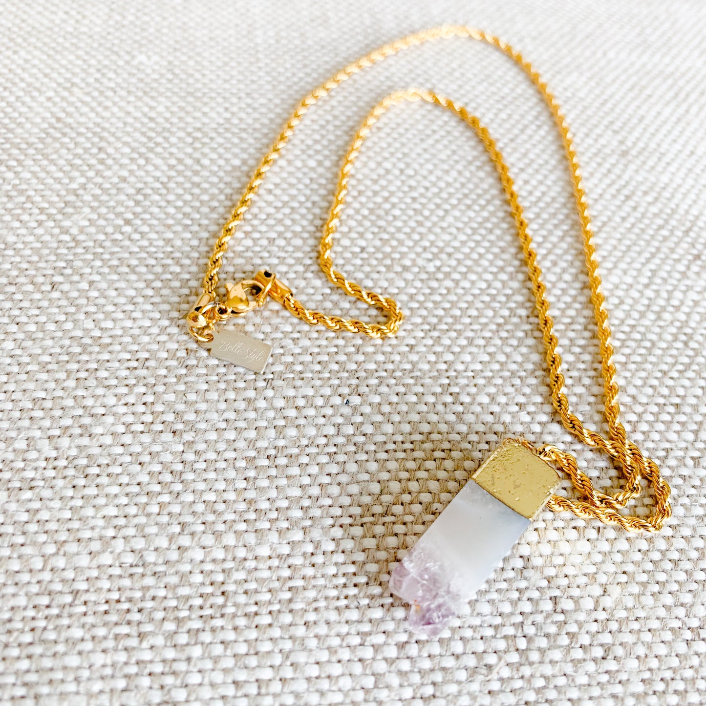 Amethyst Amulet Necklace - BelleStyle