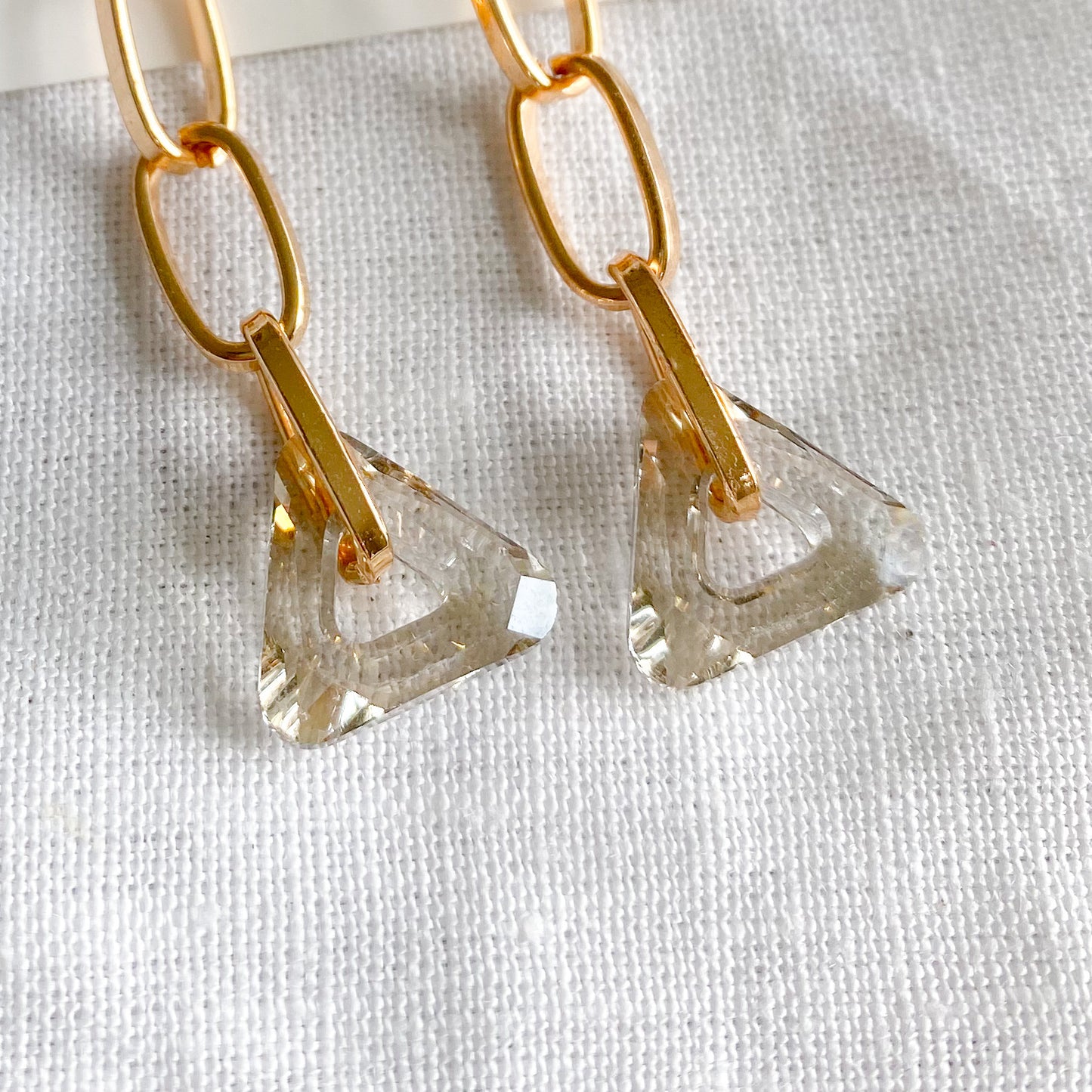 Swarovski Triangle Link Earrings - BelleStyle