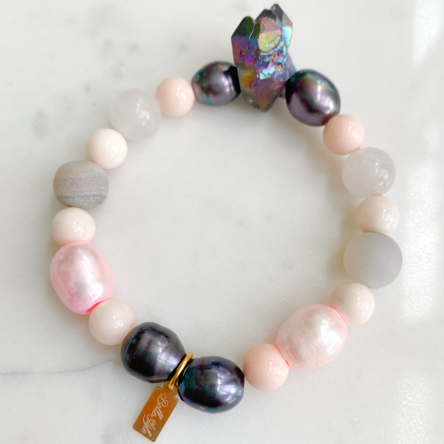 Peacock Ore Freshwater Pearl Bracelet - BelleStyle