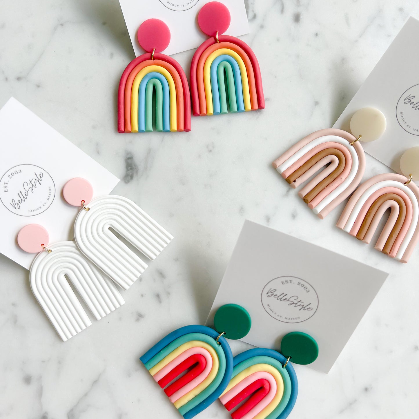 Rainbow Post Earrings - BelleStyle