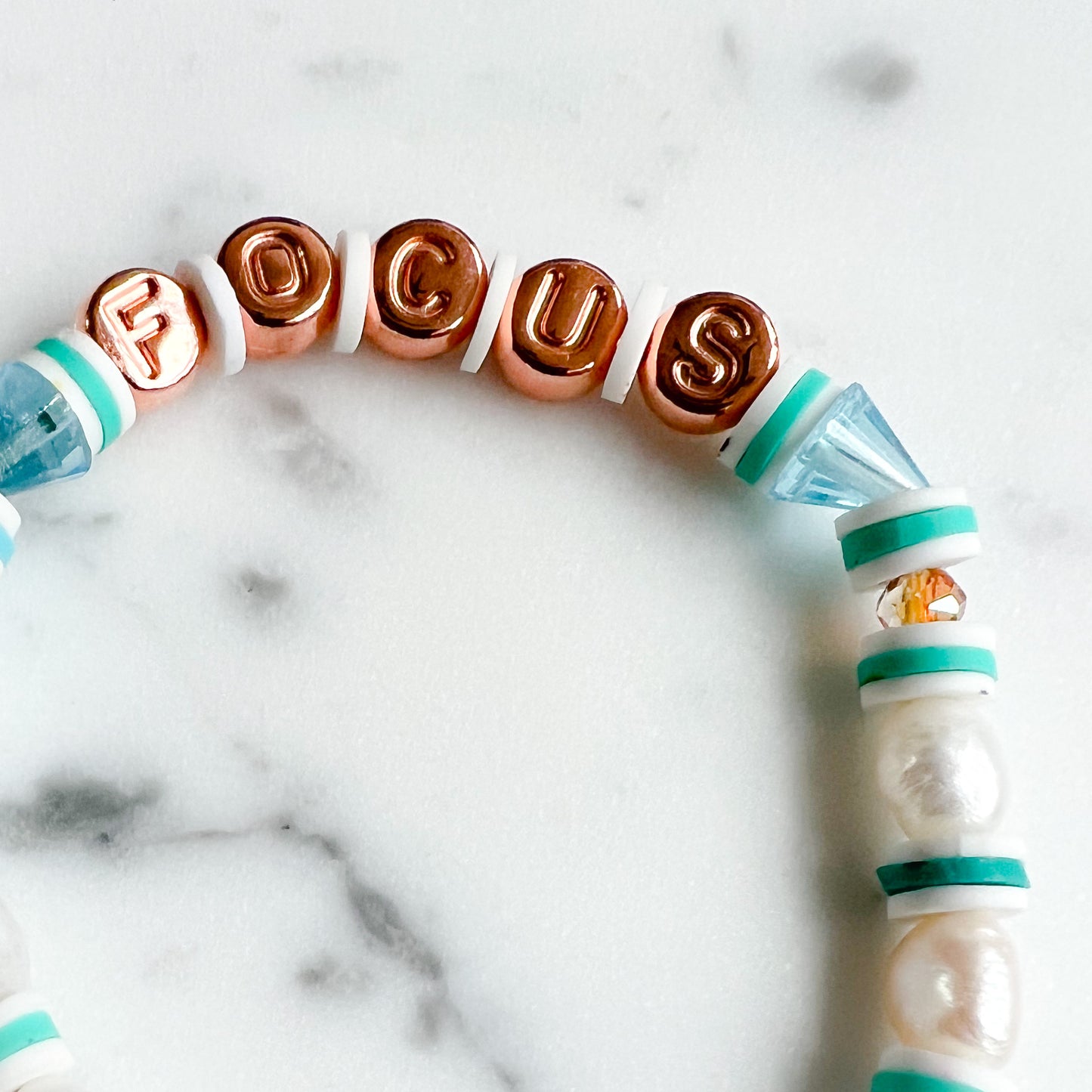 FOCUS Rose Gold Friendship Bracelet Blue - BelleStyle