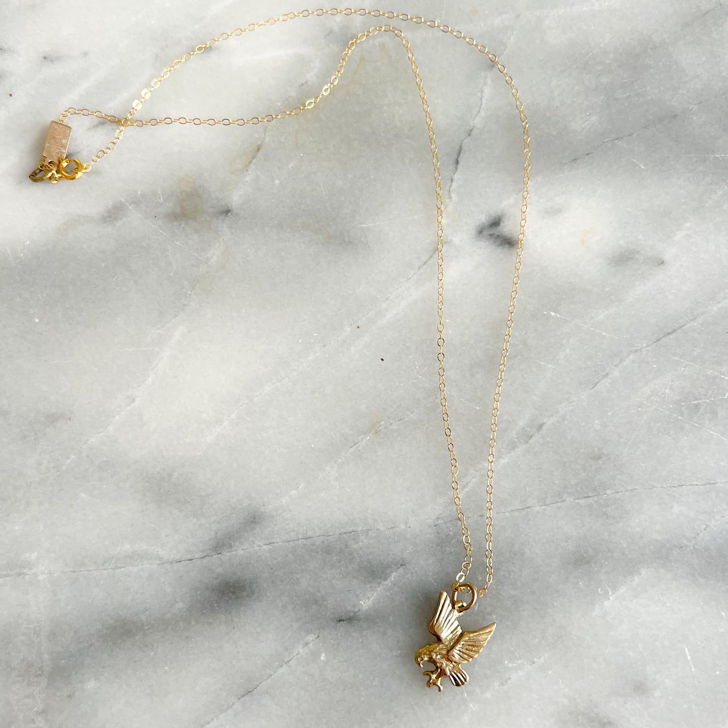 Vintage Flying Eagle Gold Necklace - BelleStyle