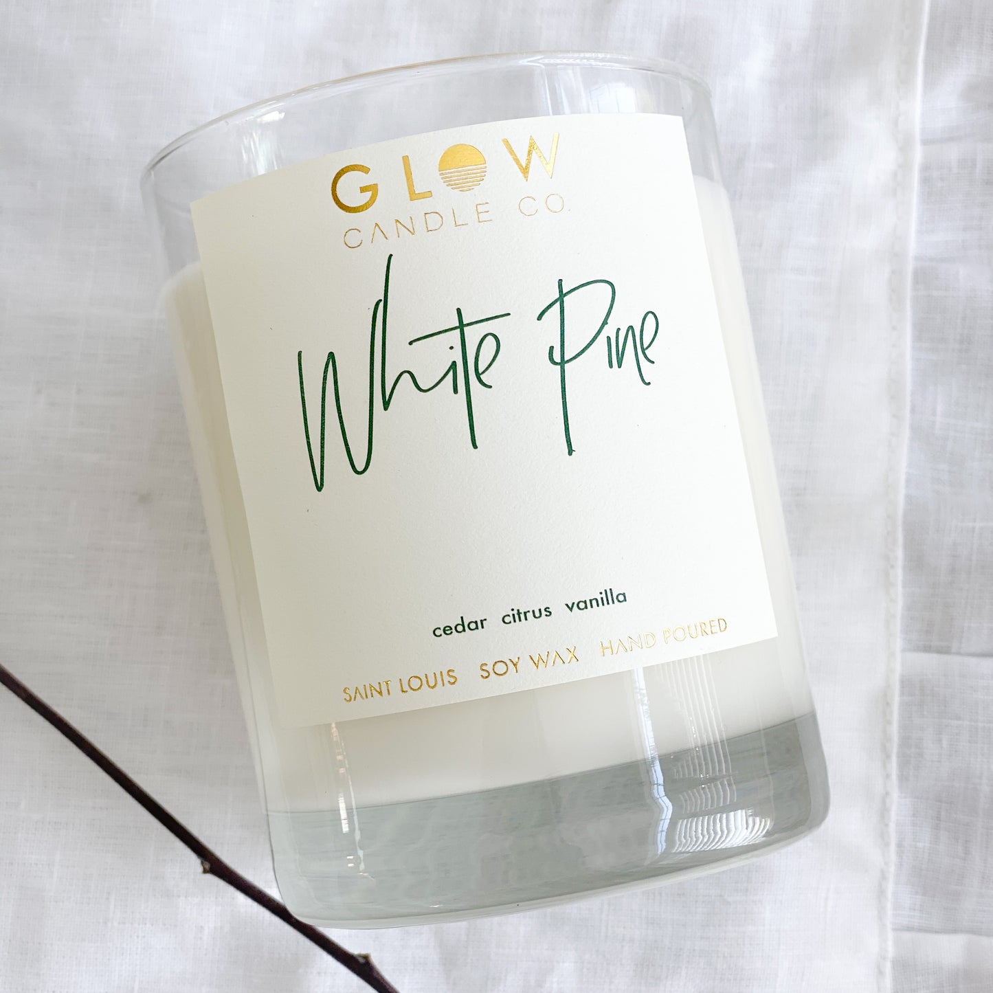 GLOW White Pine Candle - Bellestyle - cedar citrus vanilla