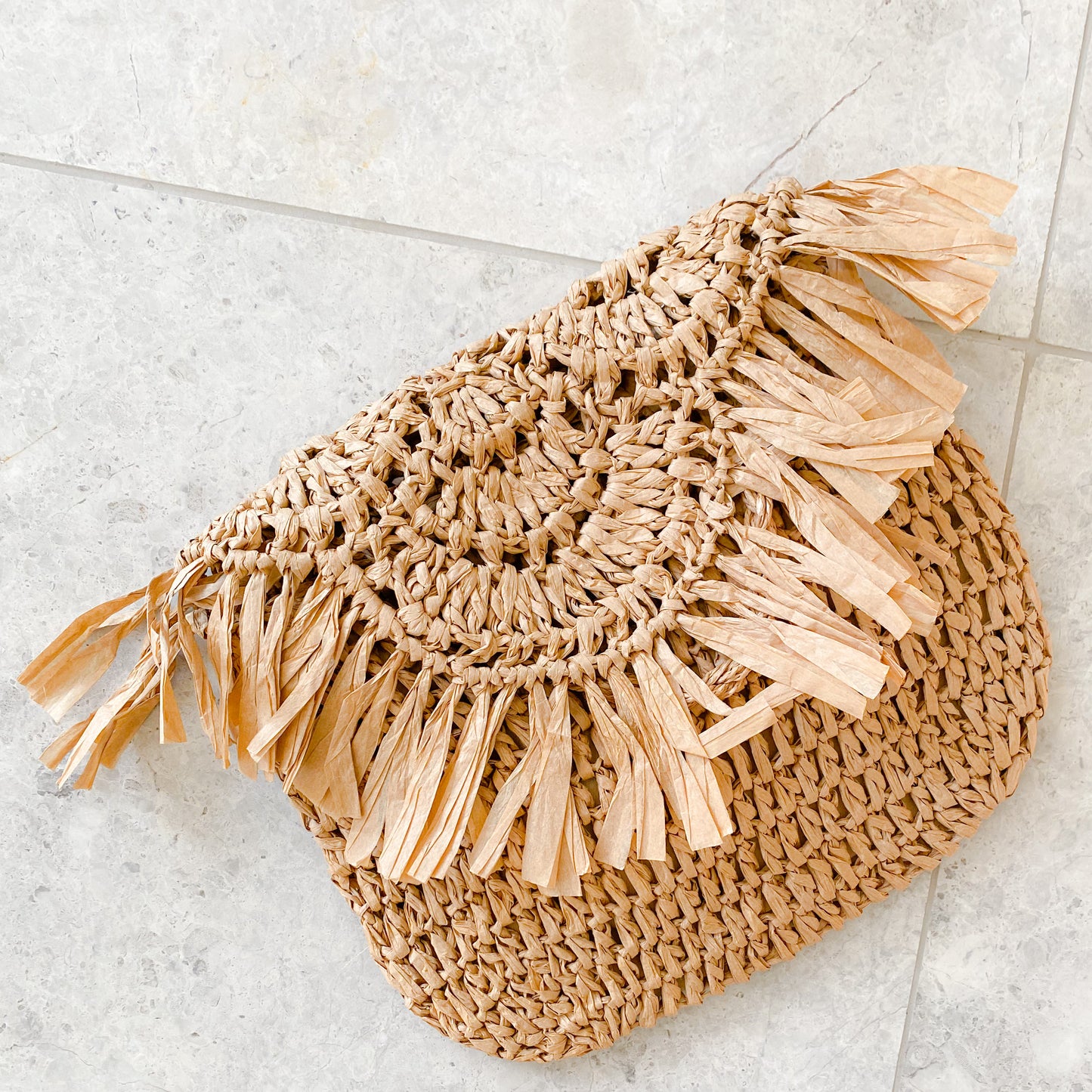 Buttercream Raffia Handbag - BelleStyle