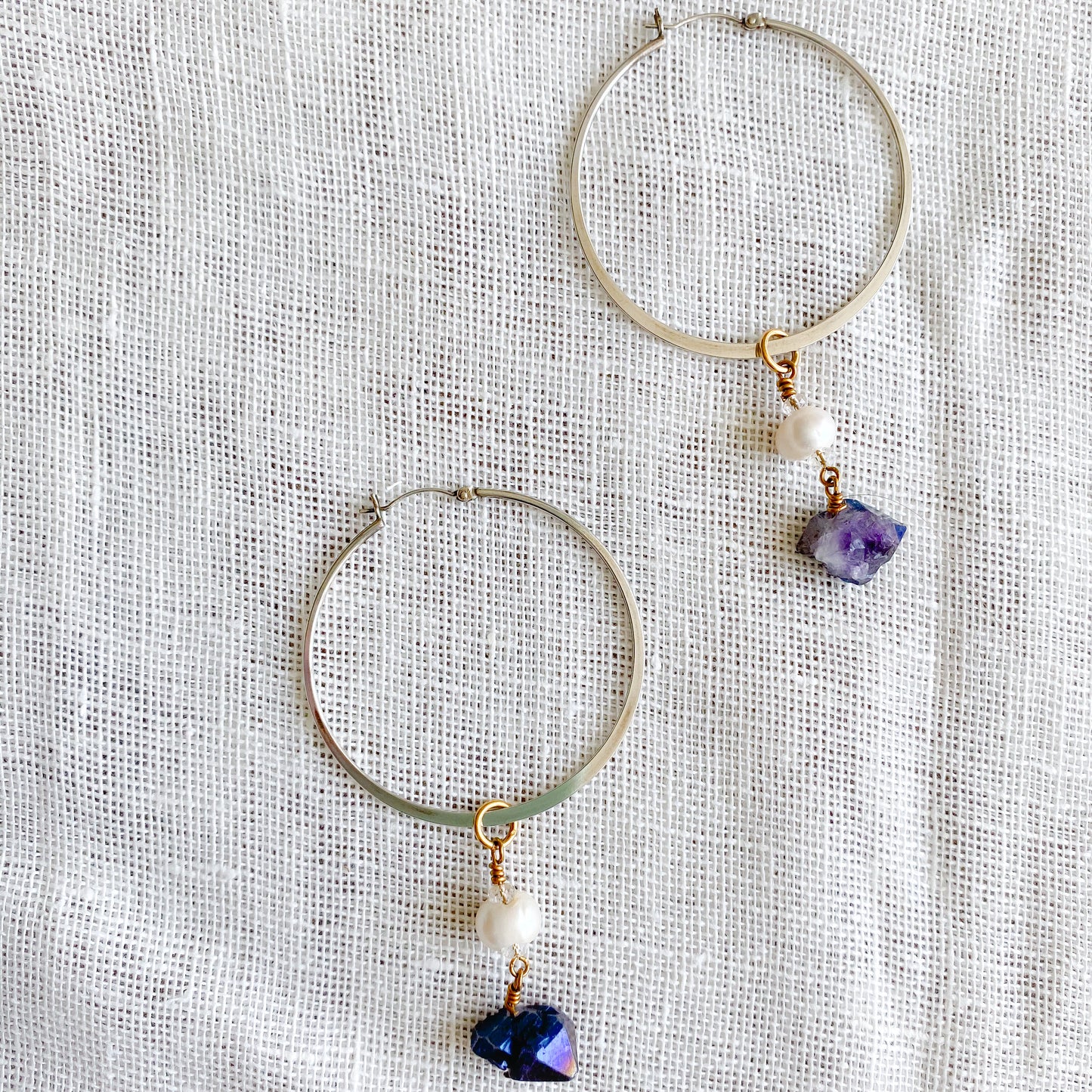 Billie Sterling Silver Hoop Earrings - Bellestyle