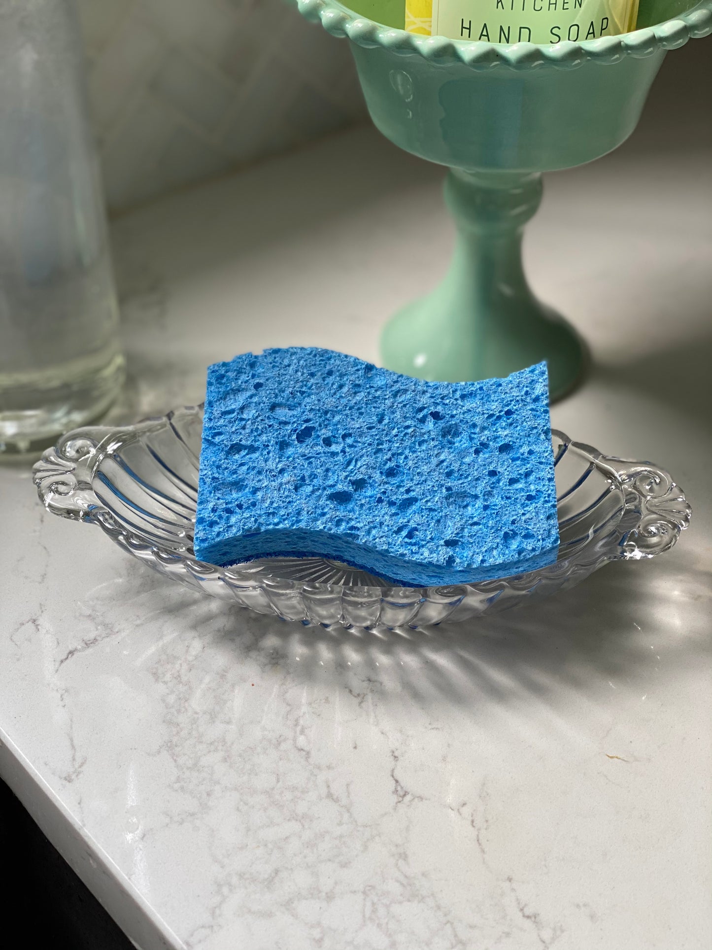 Tropical Sustainable Crystal Dish - Bellestyle Sponge dish vintage