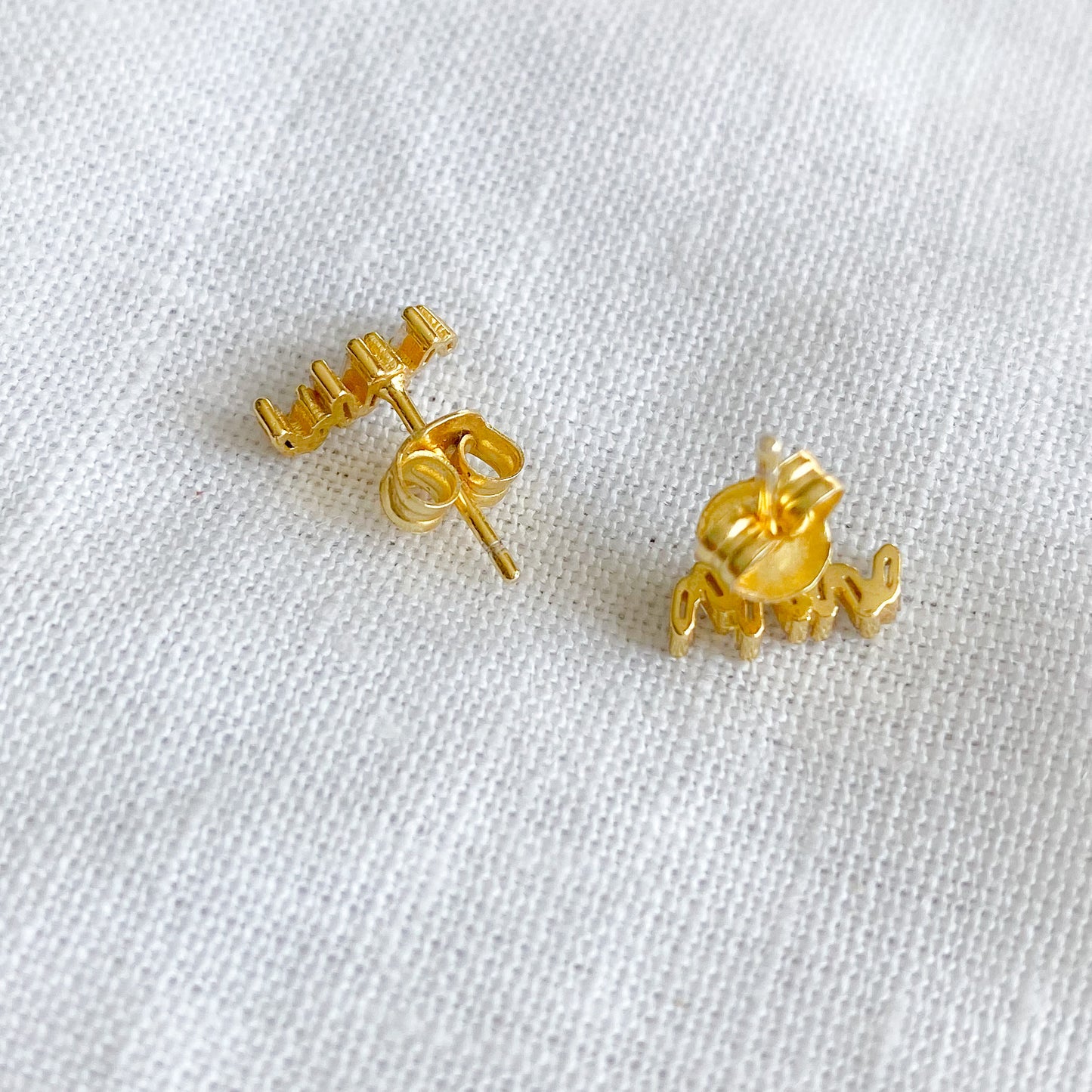 Marmont Earrings BelleStyle - sterling silver gold plate stud post everyday baguette crystals