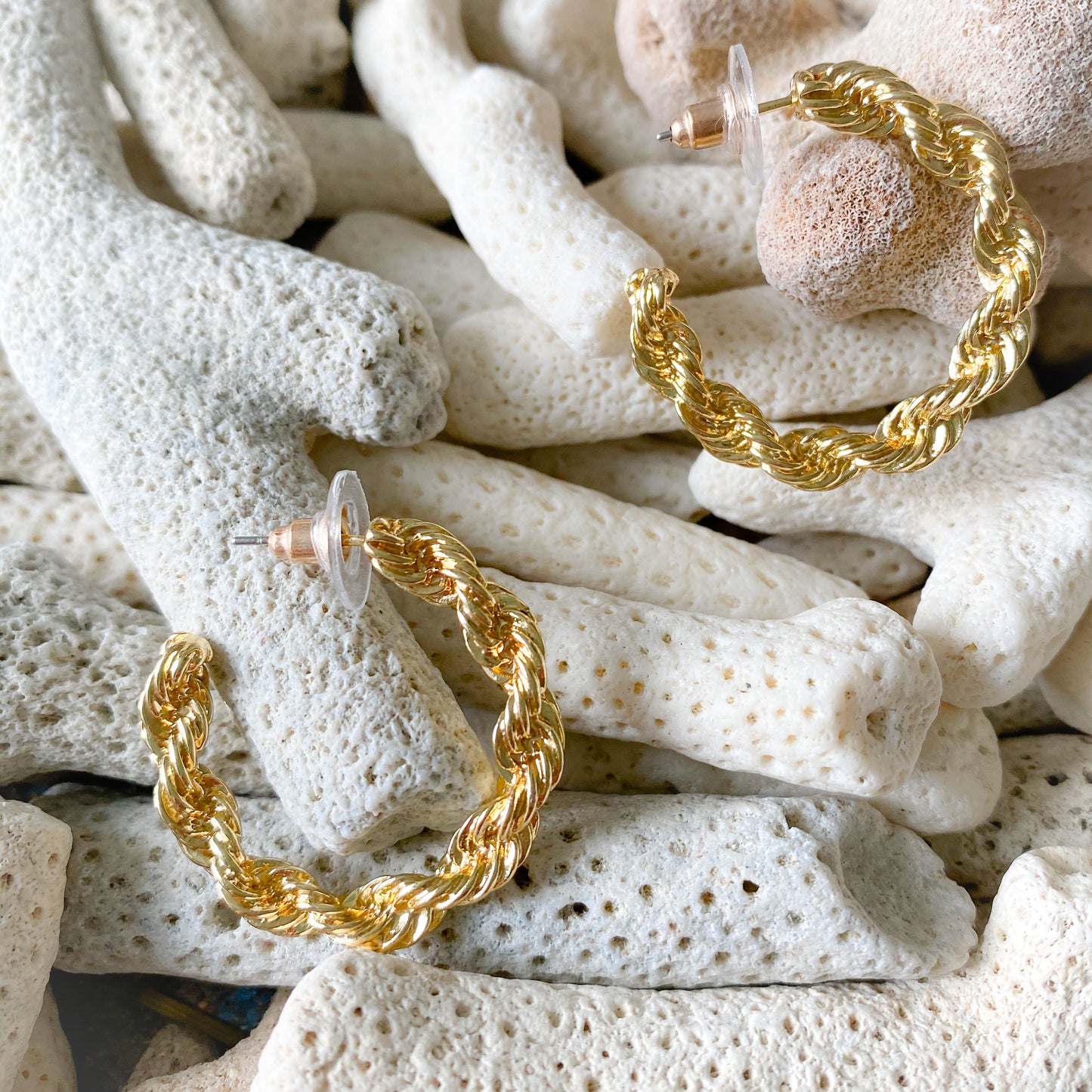 Calgary Chain Hoop Earrings - Bellestyle