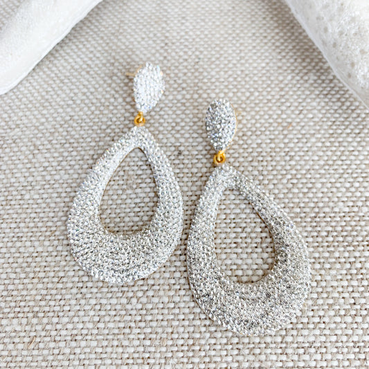 Larme Crystal Teardrop Earrings - BelleStyle