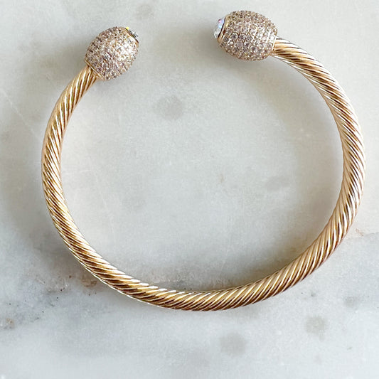 Bodian Pave Crystal Cuff Bracelet - BelleStyle