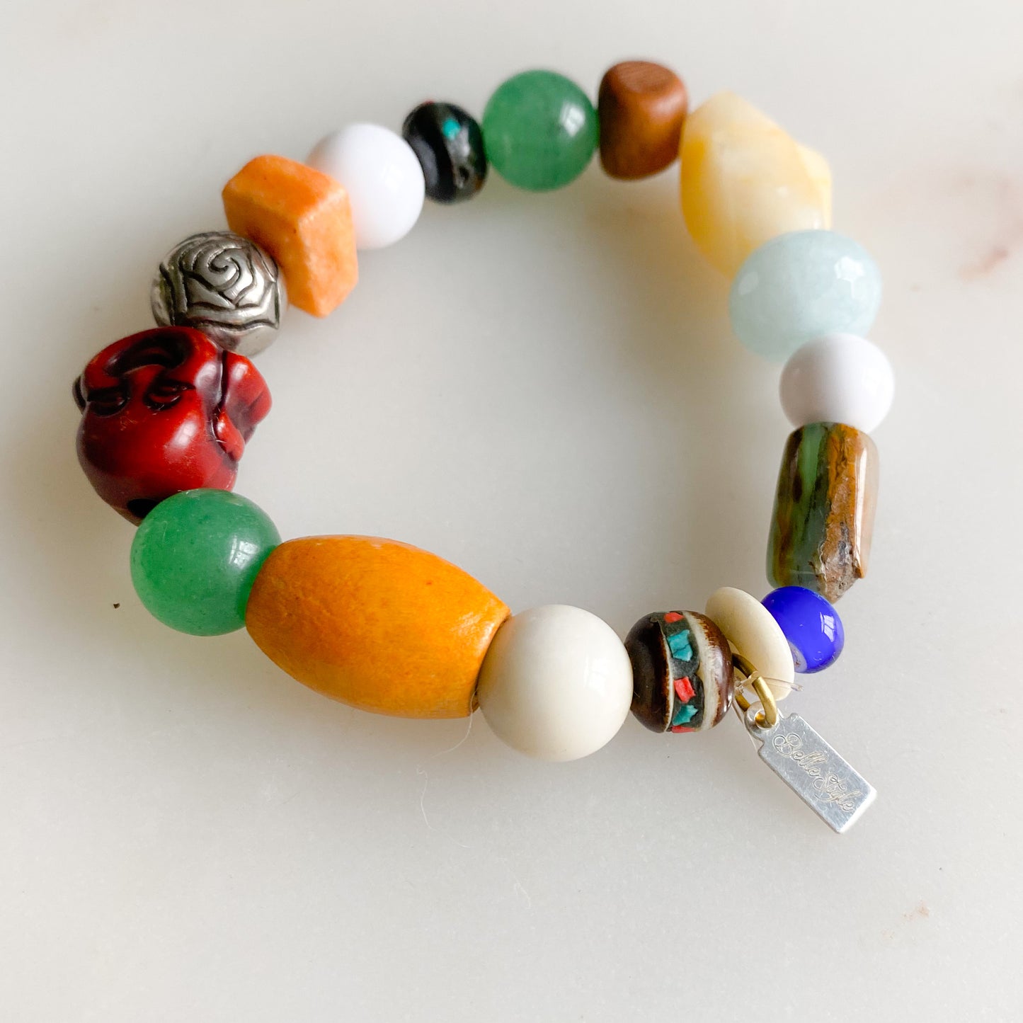 Lulu Bracelet - BelleStyle - sustainable semi precious stone bead bracelet Multi colored