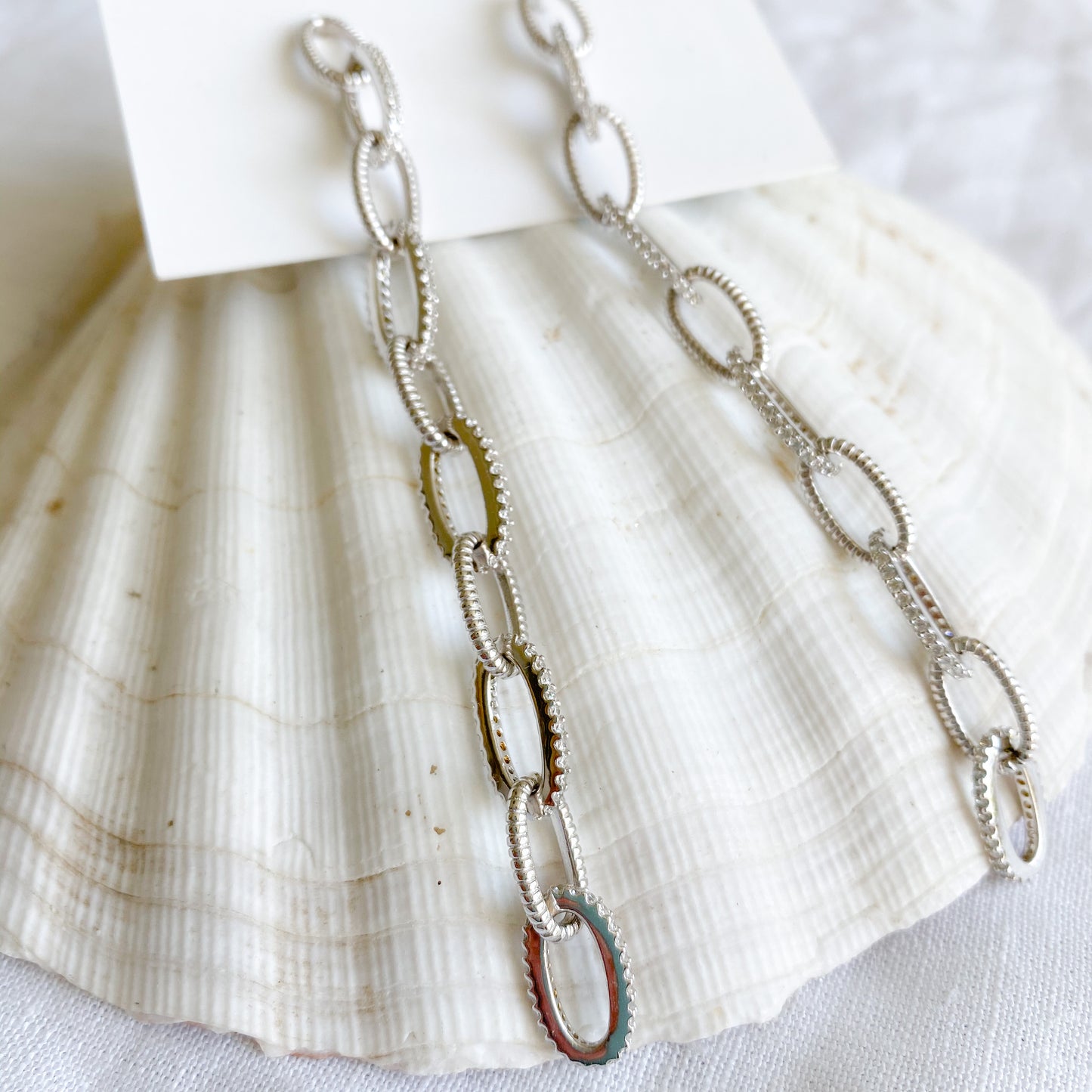 Long Link Statement Earrings - BelleStyle