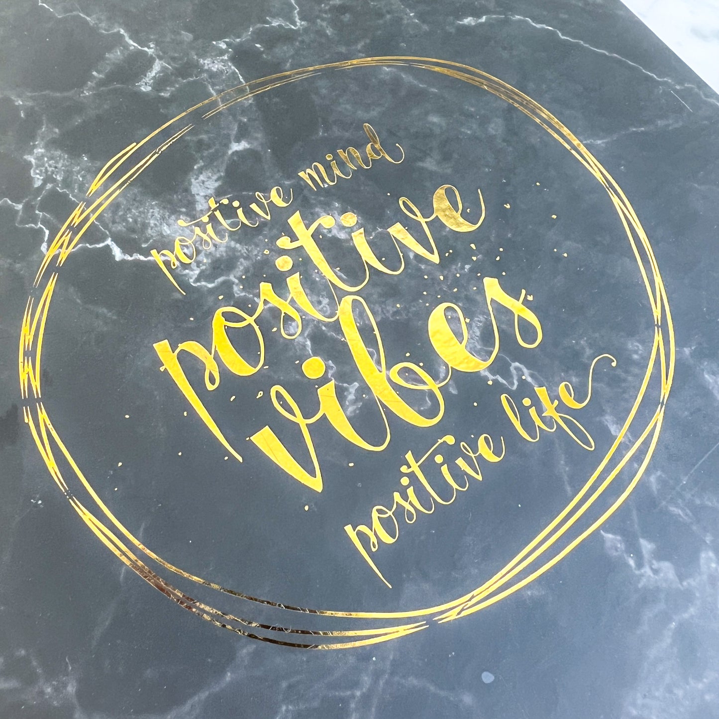 Black Marble Positive Vibes Sketchbook - BelleStyle