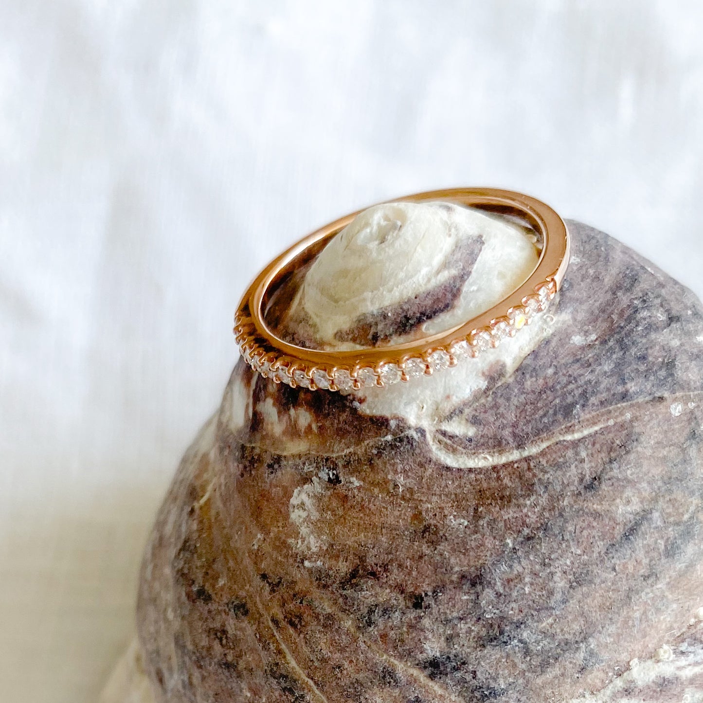 Molly 14K Rose Gold Diamond Ring - Bellestyle