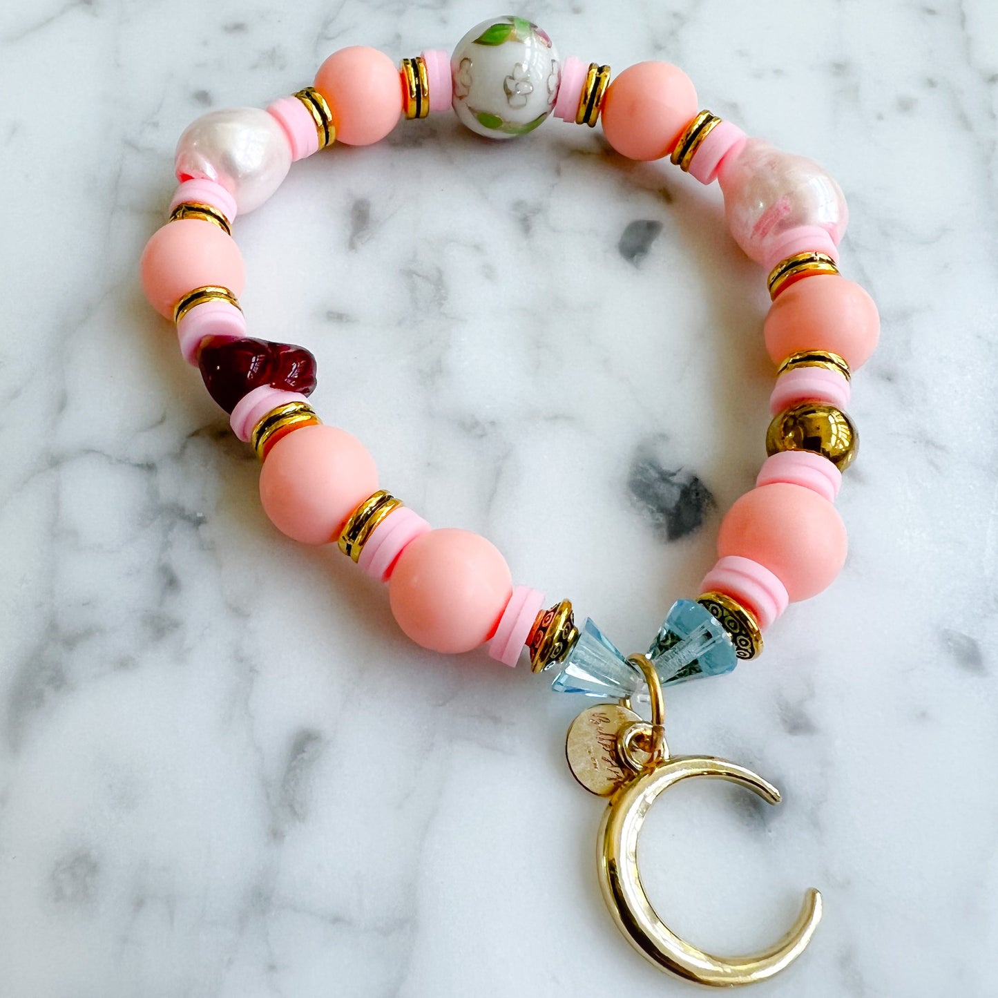 Lunar Gold Handpainted Japanese Ceramic Bracelet - BelleStyle