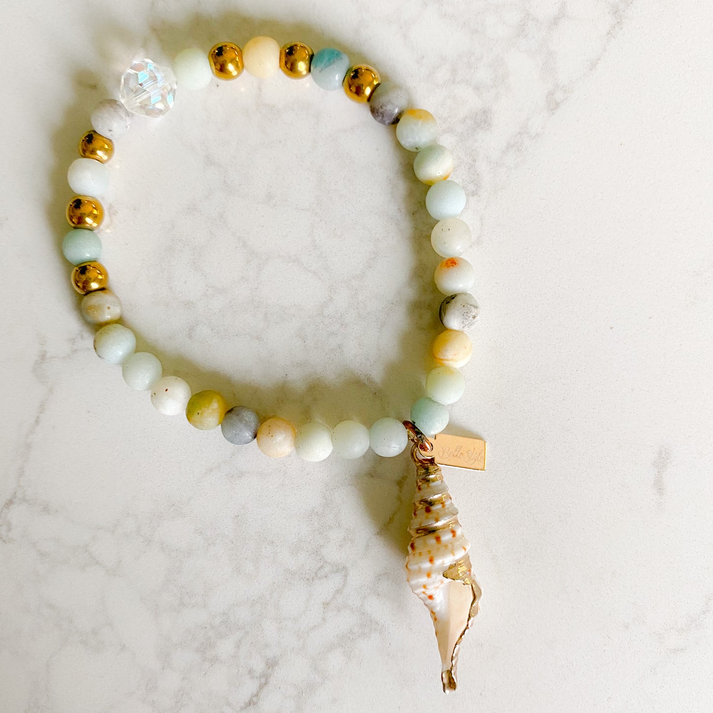 Amazonite Charm Bracelet - Bellestyle shell