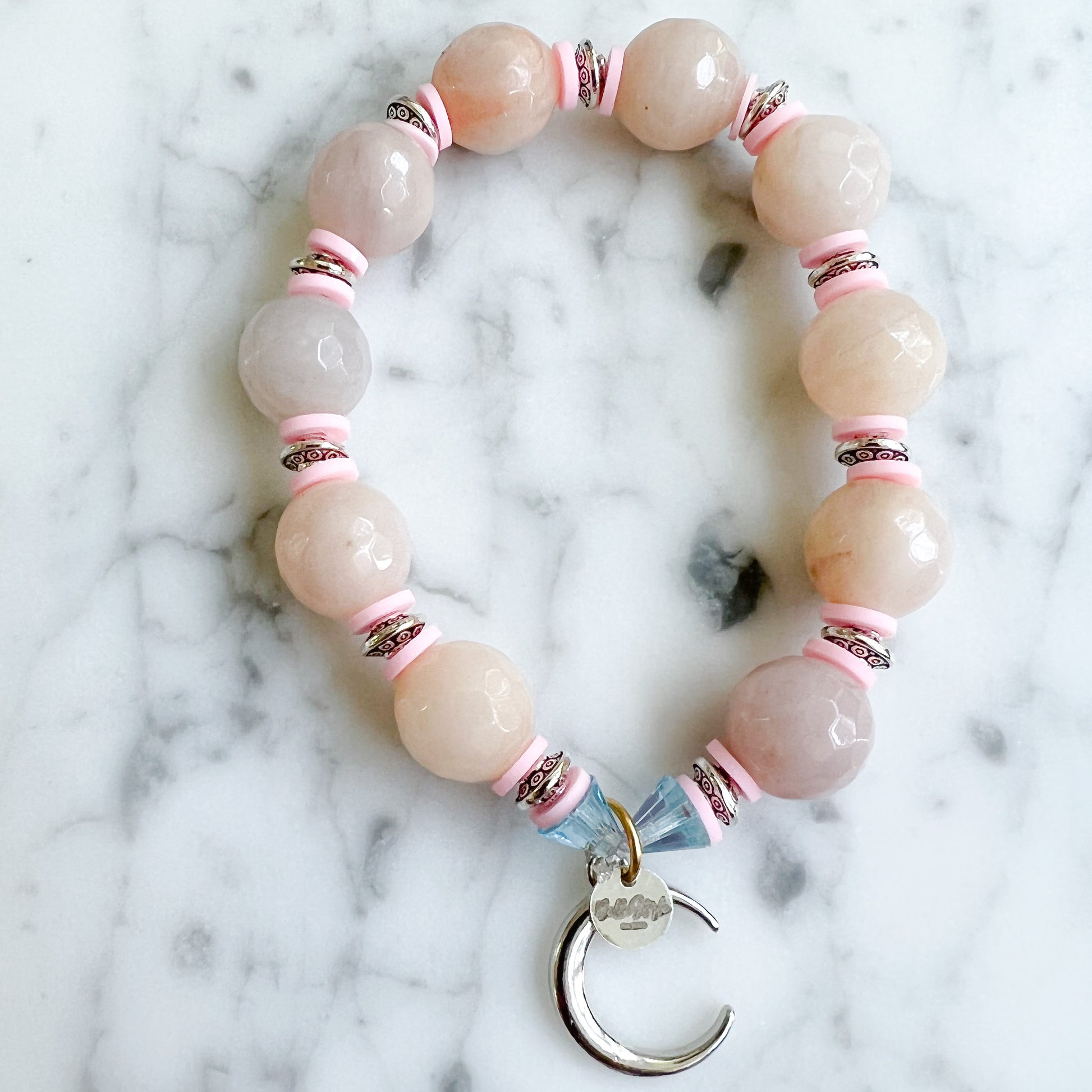 Lunar Peach Crystal Quartz Bracelet - BelleStyle