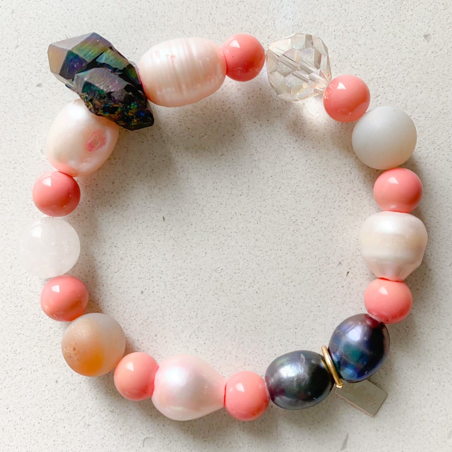 Whisper Peacock Ore Freshwater Pearl Bracelet - Bellestyle