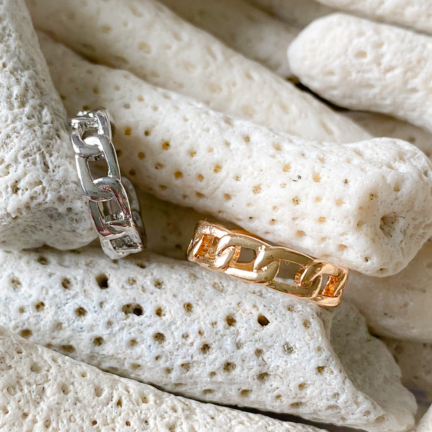 Tate Link Chain Earcuff Earring - Bellestyle gold Silver