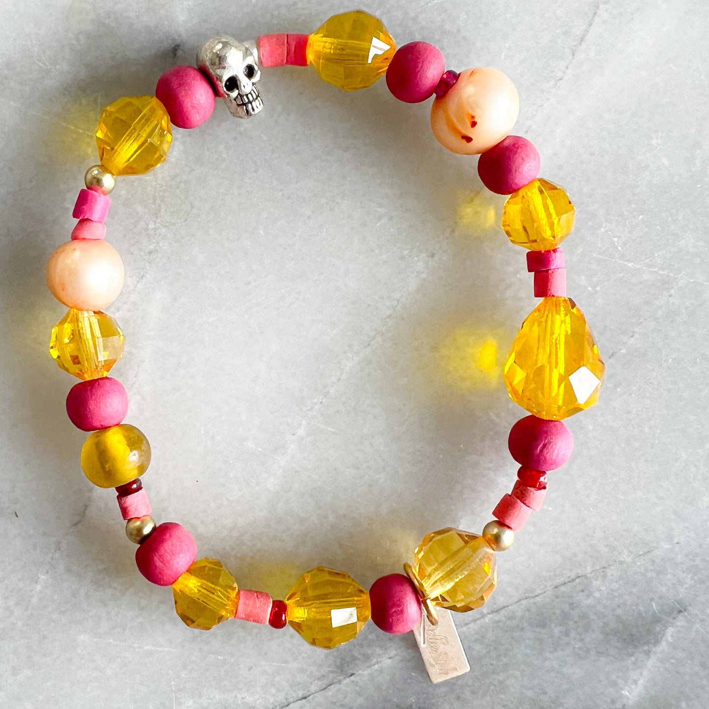 Pink Skull Bracelet - BelleStyle