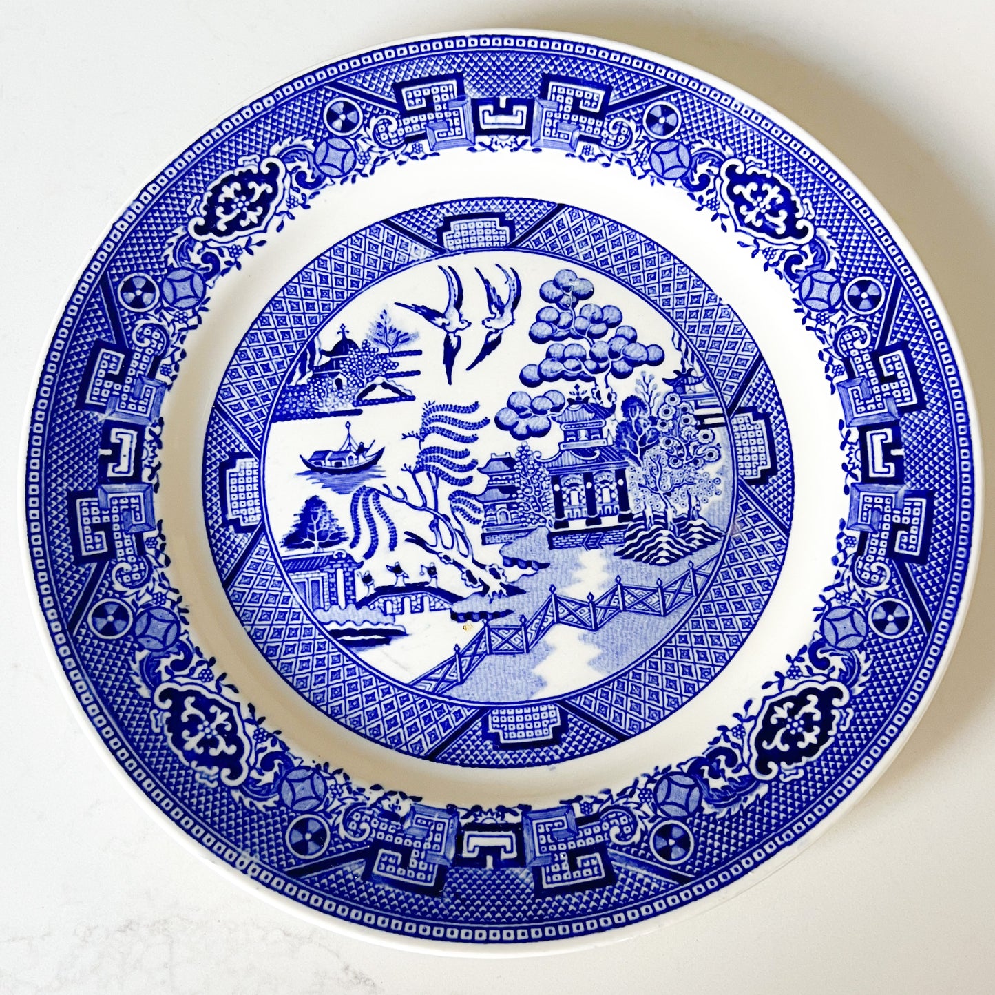 Gingham Blue Homer Laughlin Fine Tableware Plate
