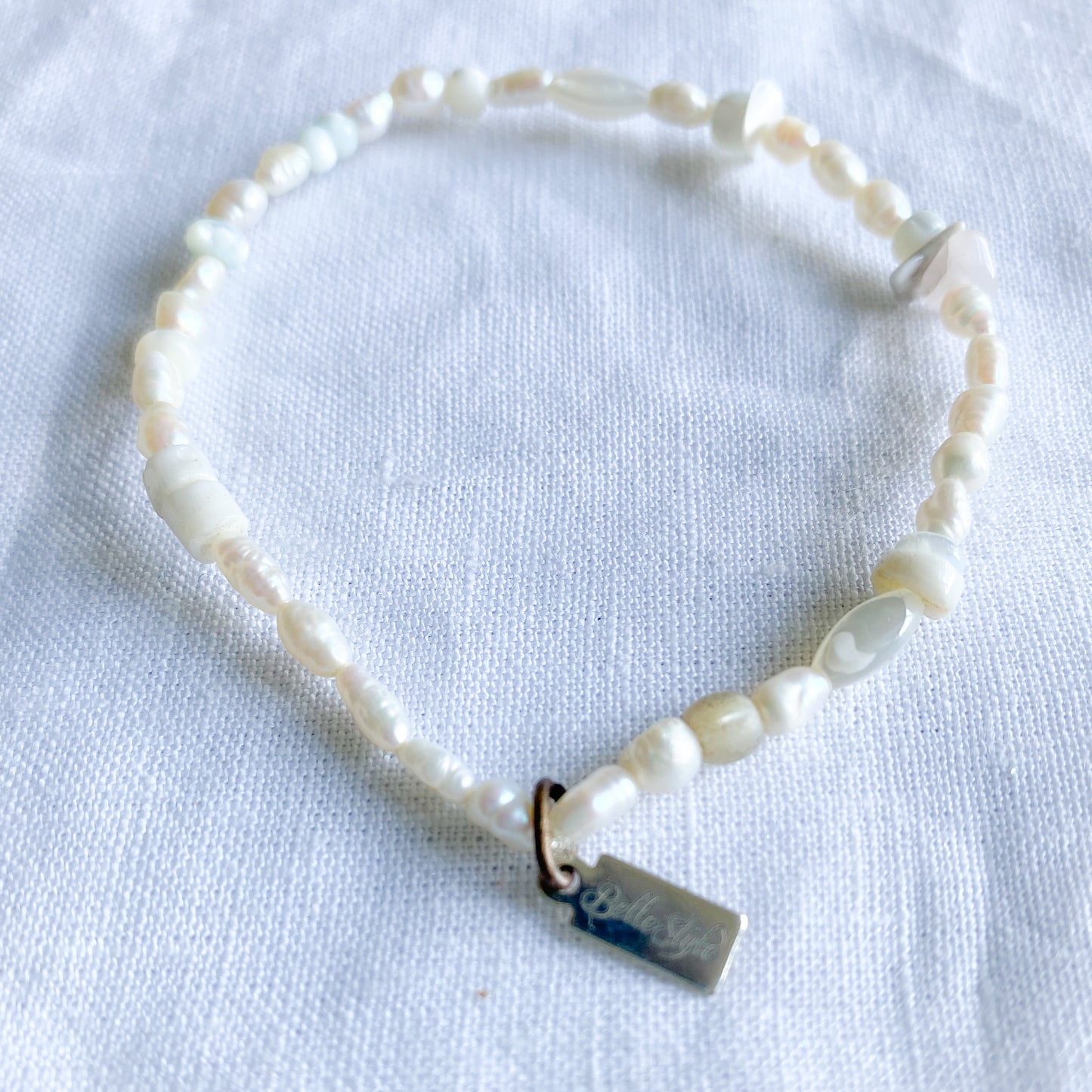 Cloud freshwater pearl bracelet anklet moonstone mother of pearls
