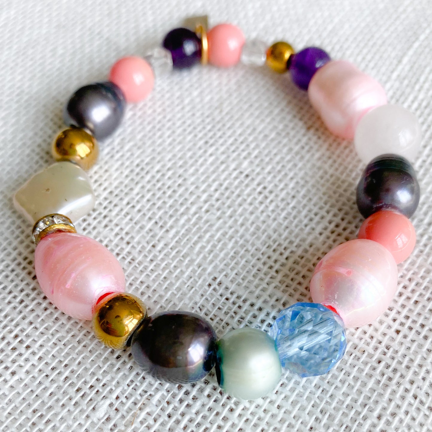 Diamond Freshwater Pearl Bracelet - BelleStyle