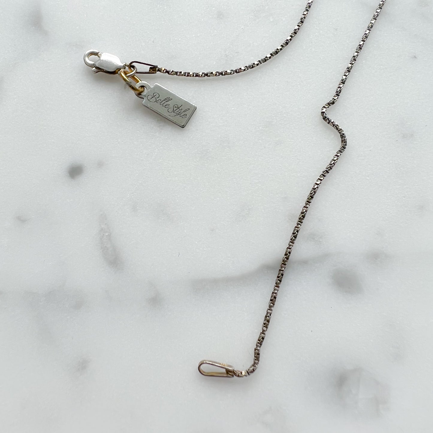 White Gold Diamond Cut Sterling Silver Chain - BelleStyle