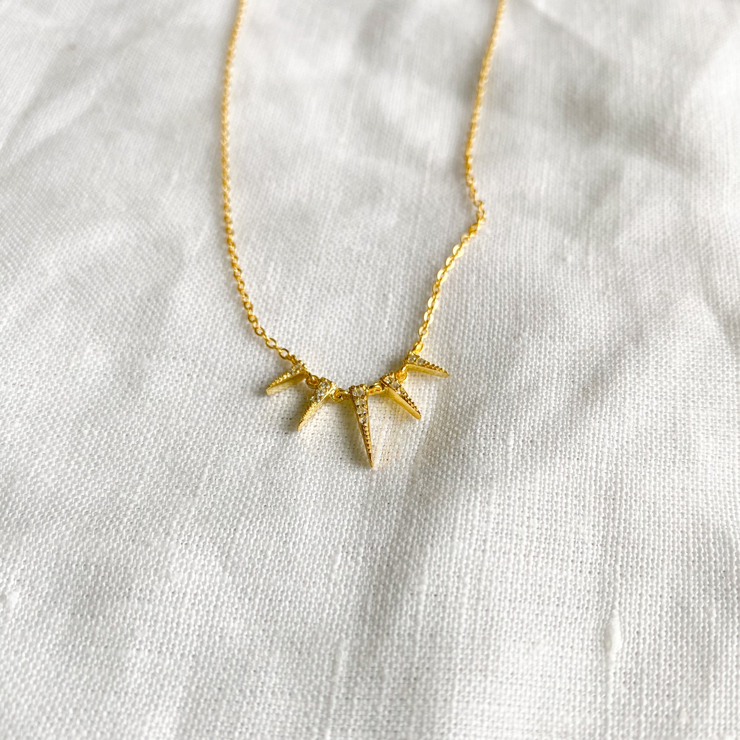 Sunbeam Gold Crystal Necklace - BelleStyle