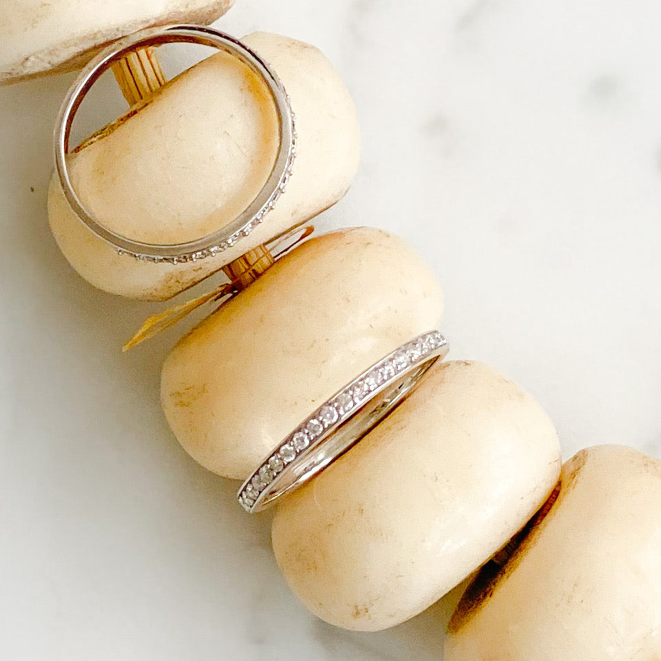 Diamond 14KT White Gold Stackable Ring - BelleStyle