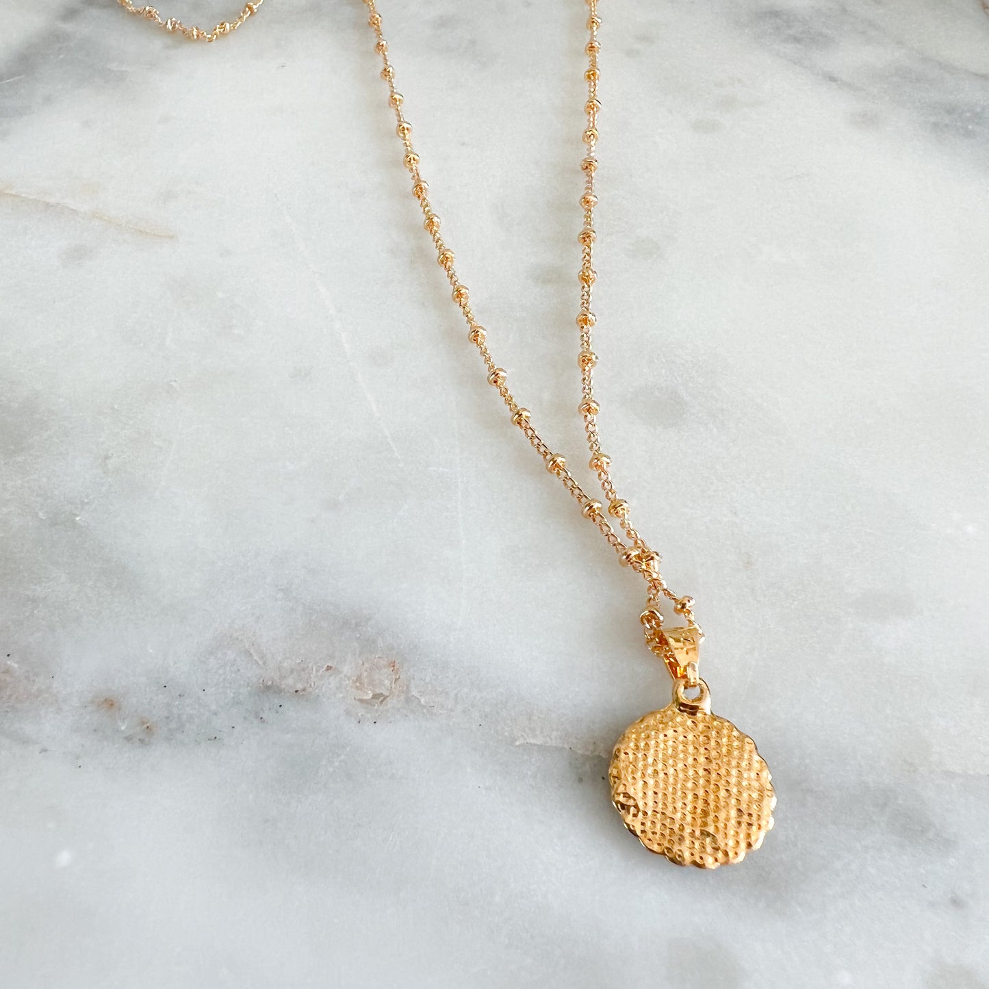 Mary Bust Charm Gold Necklace