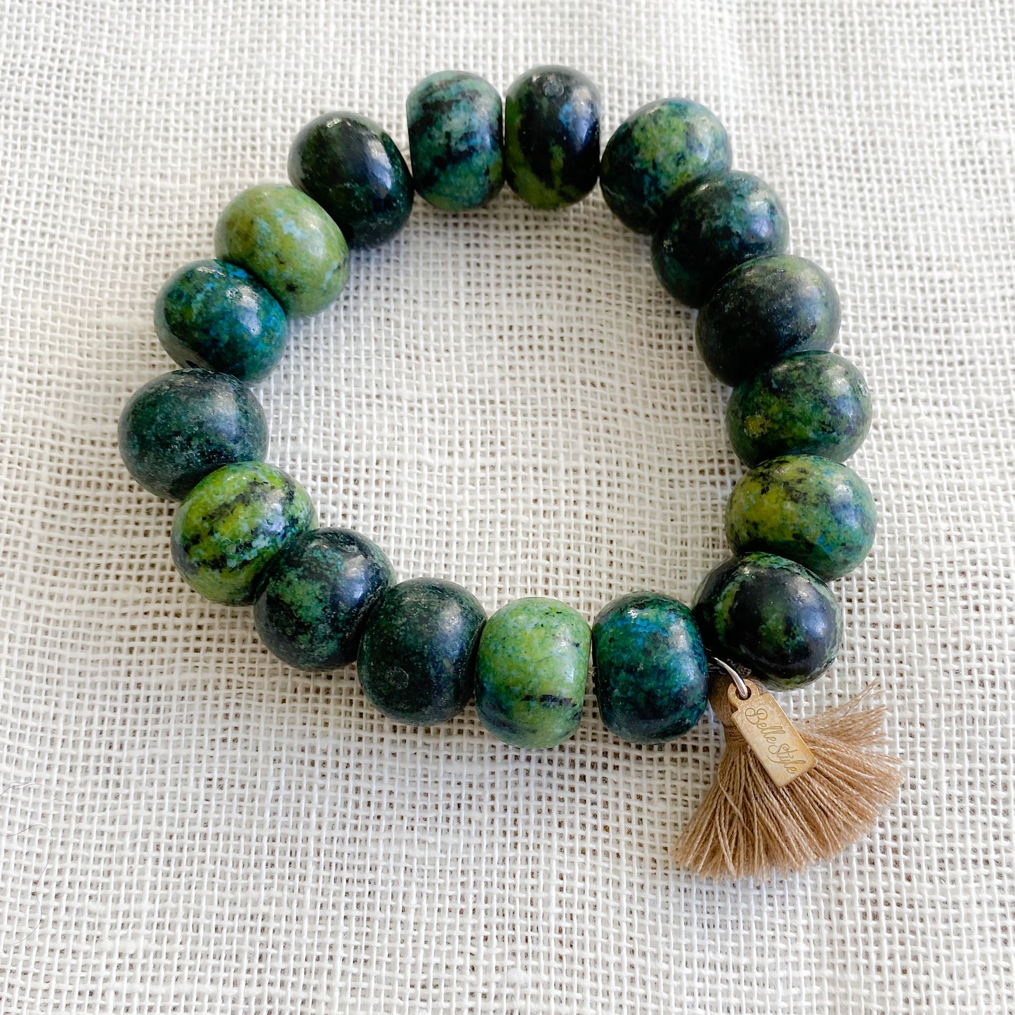 Alpine African Turquoise Large Bead Bracelet - Bellestyle