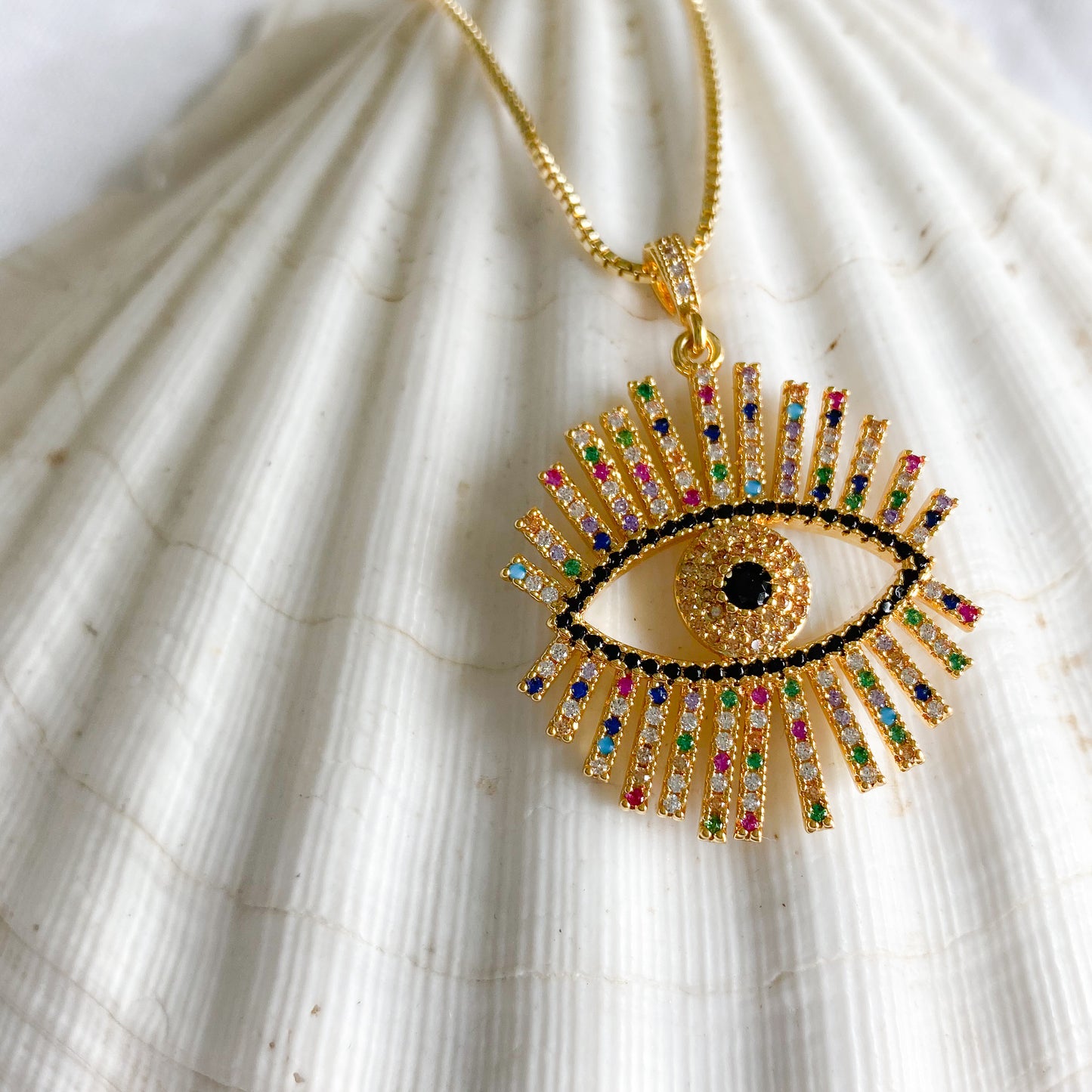 Rainbow Evil Eye Necklace - BelleStyle