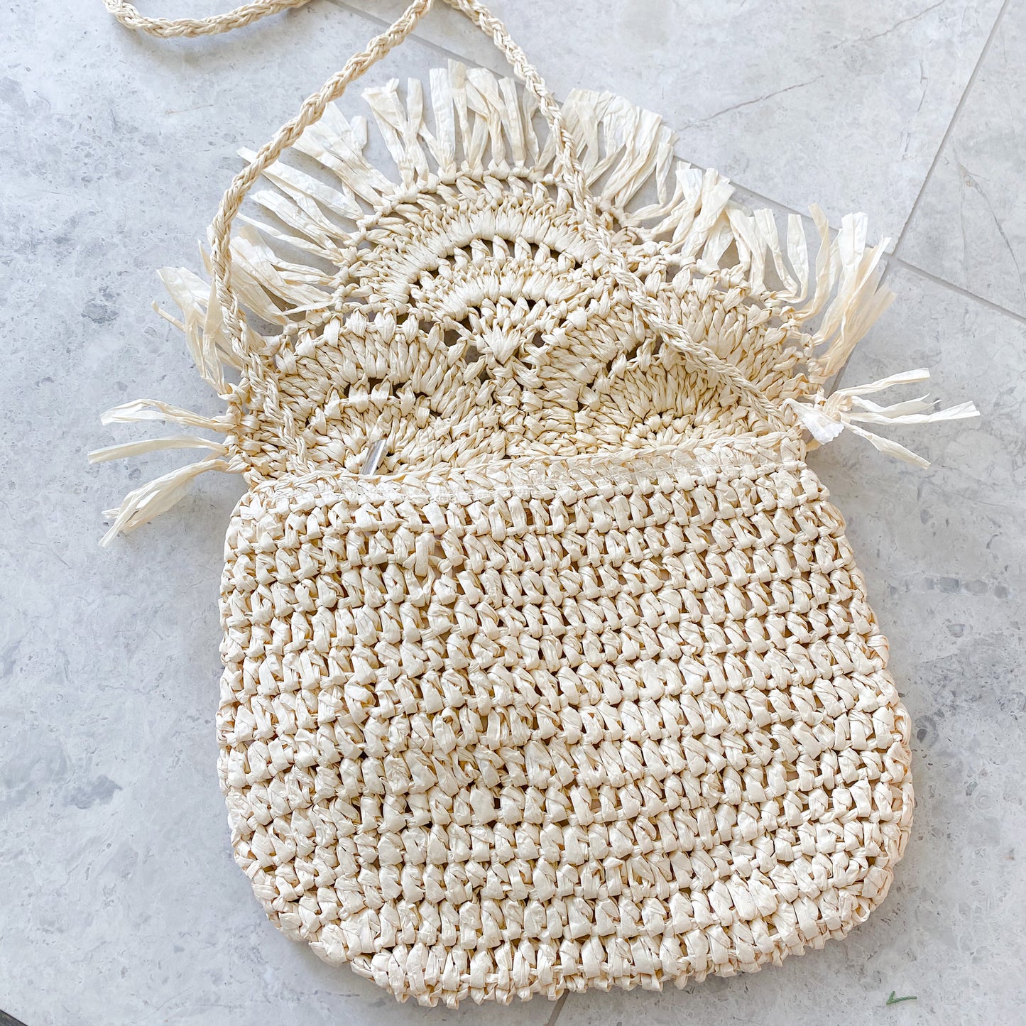 Buttercream Raffia Handbag - BelleStyle