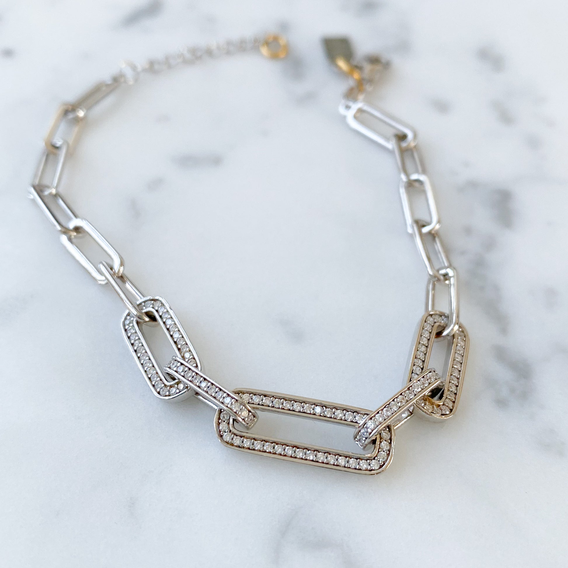 Long Link Bracelet - Bellestyle silver gold 925