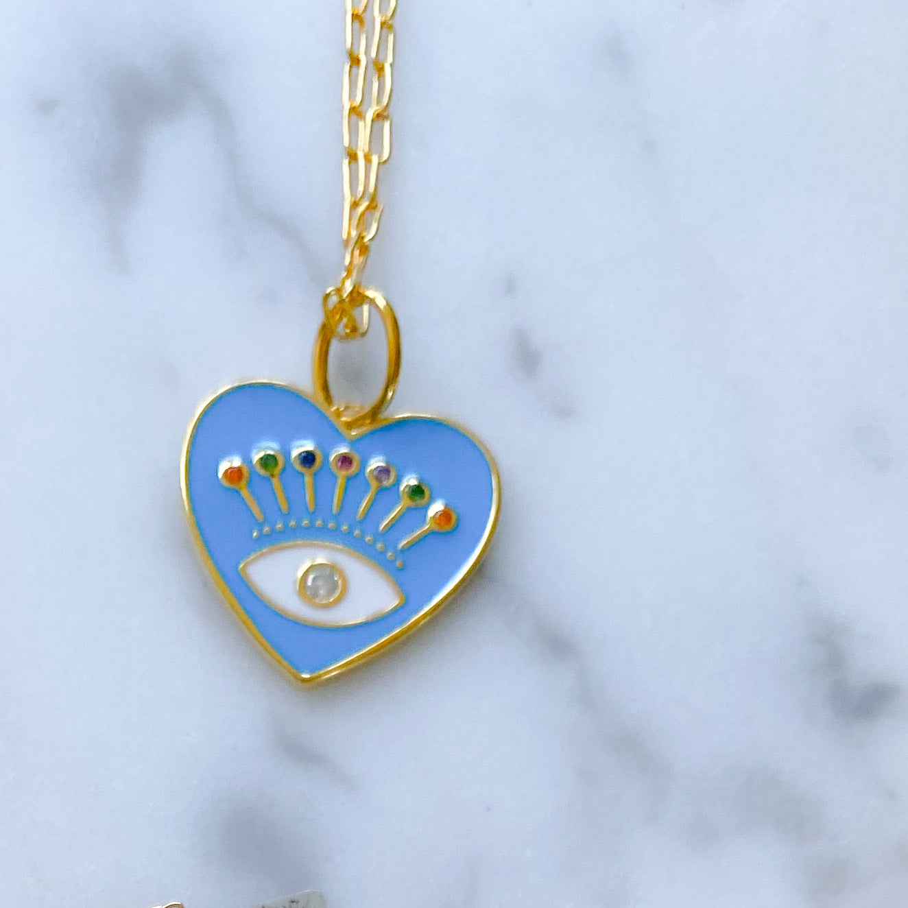 Heart Enamel Crystal Necklace - BelleStyle