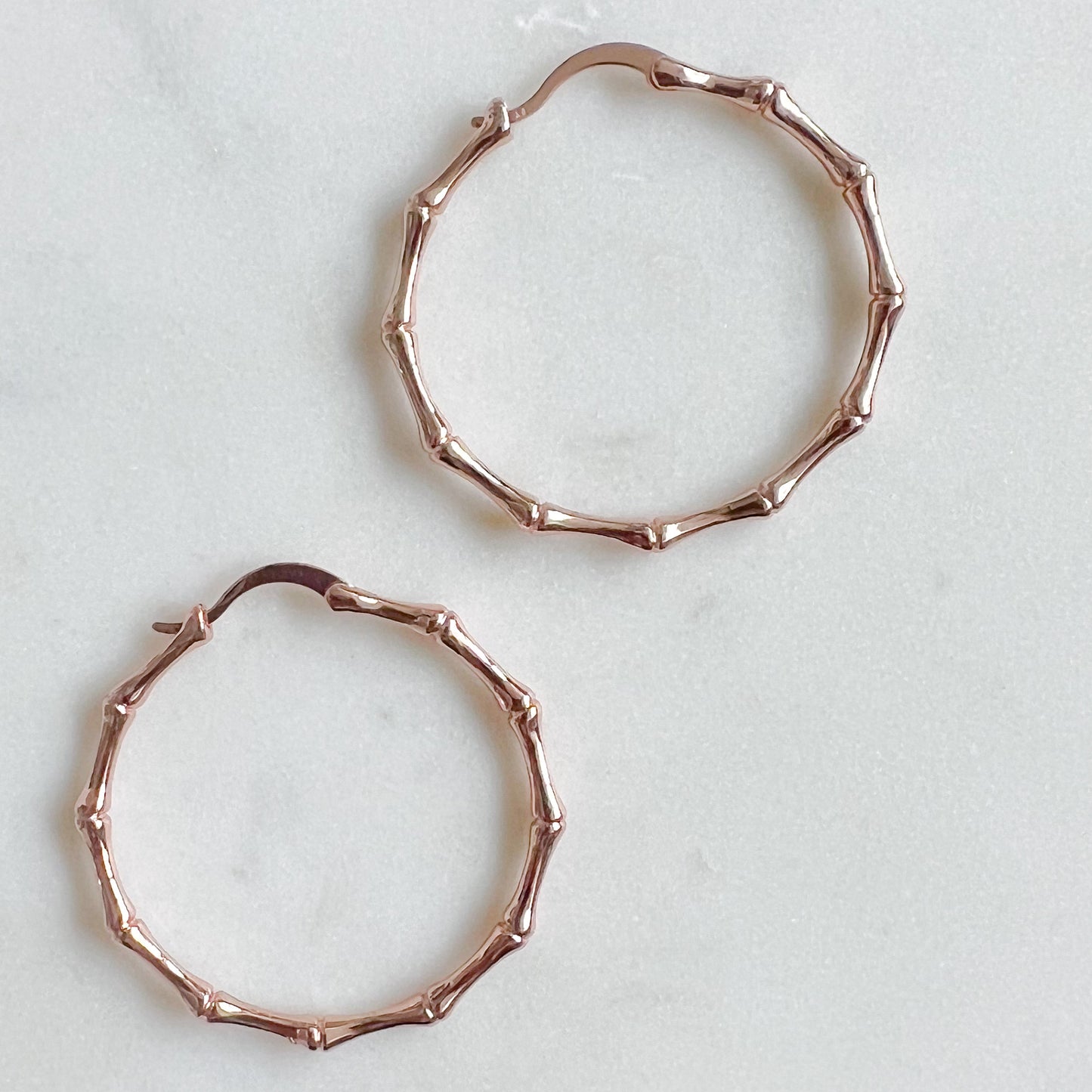 Bamboo 925 Hoop Earrings