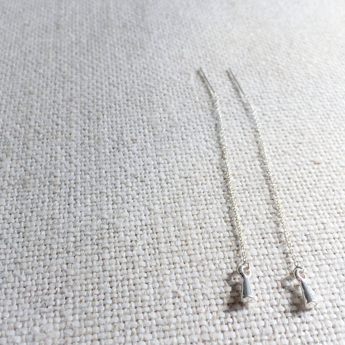Silver Spike Threader Earrings - BelleStyle