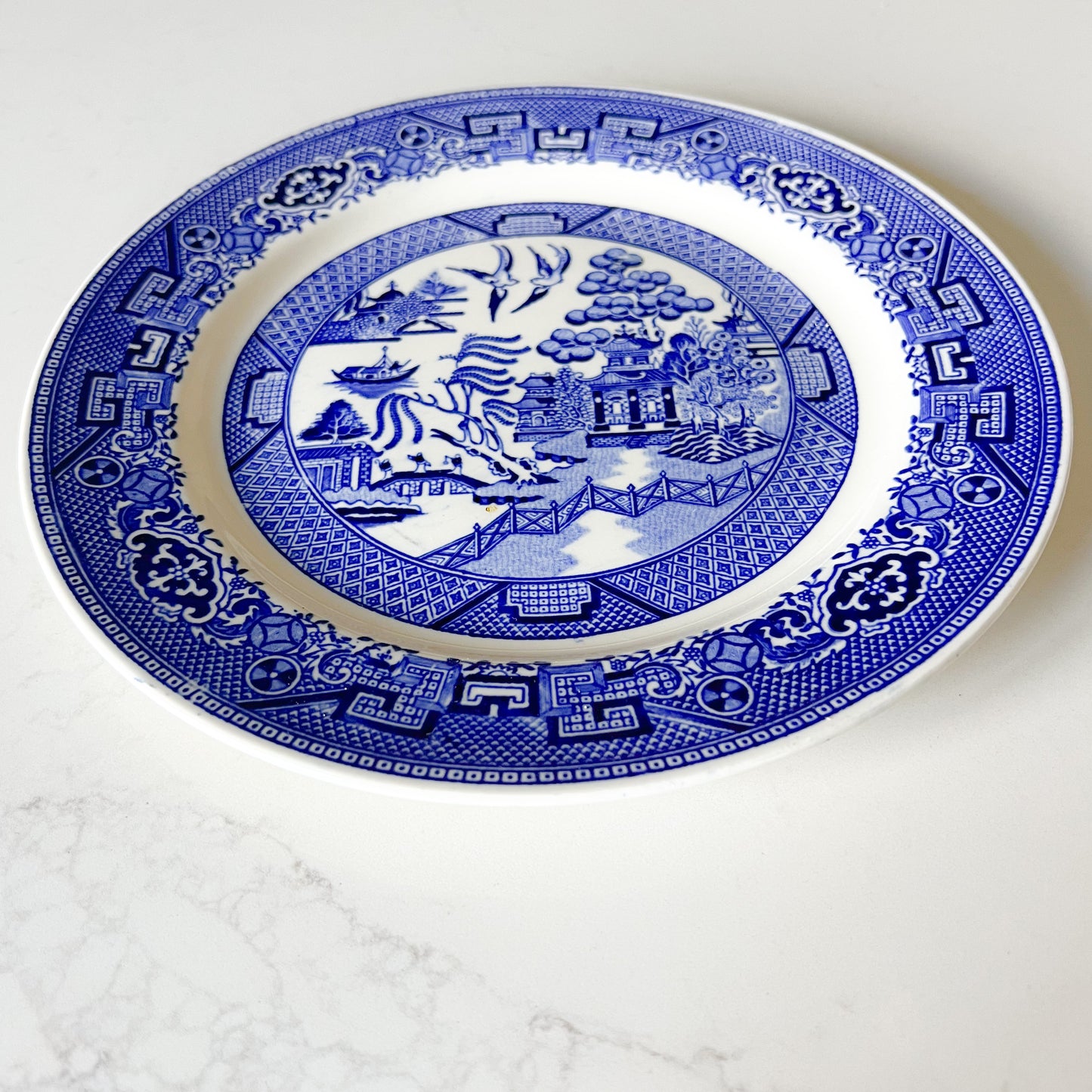 Gingham Blue Homer Laughlin Fine Tableware Plate