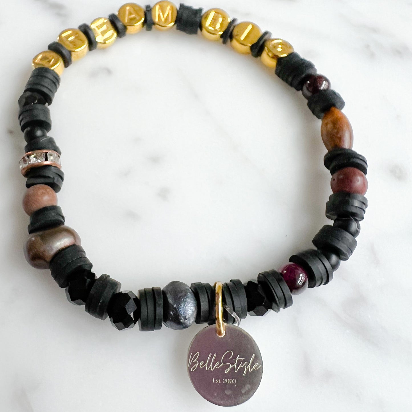 DREAM BIG Gold Friendship Bracelet Black - BelleStyle