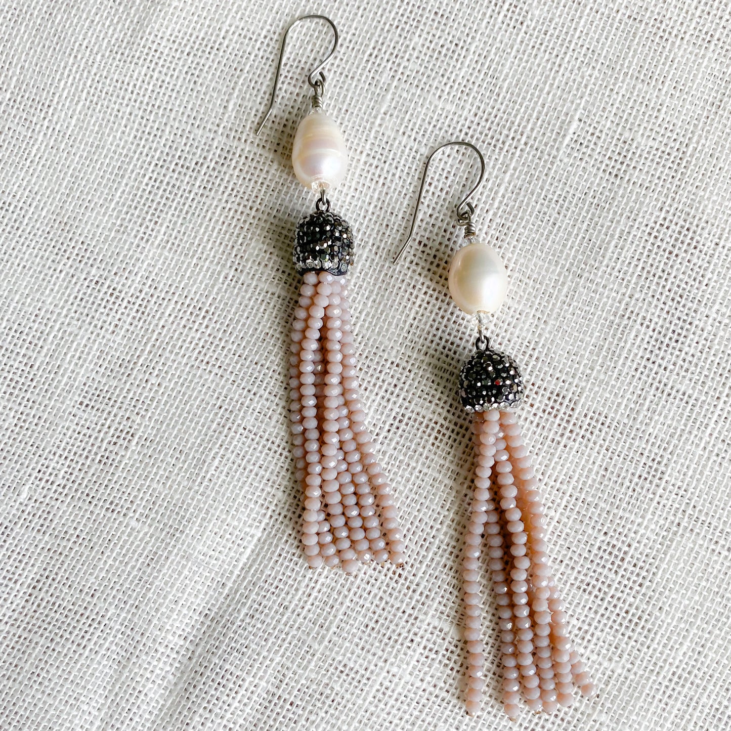 Gabriella Freshwater Pearl Crystal Earrings - Bellestyle