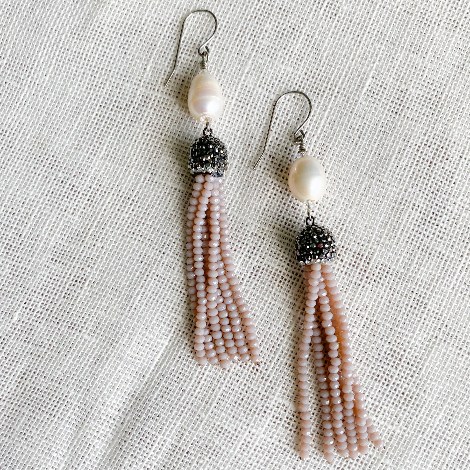 Gabriella Freshwater Pearl Crystal Earrings - Bellestyle