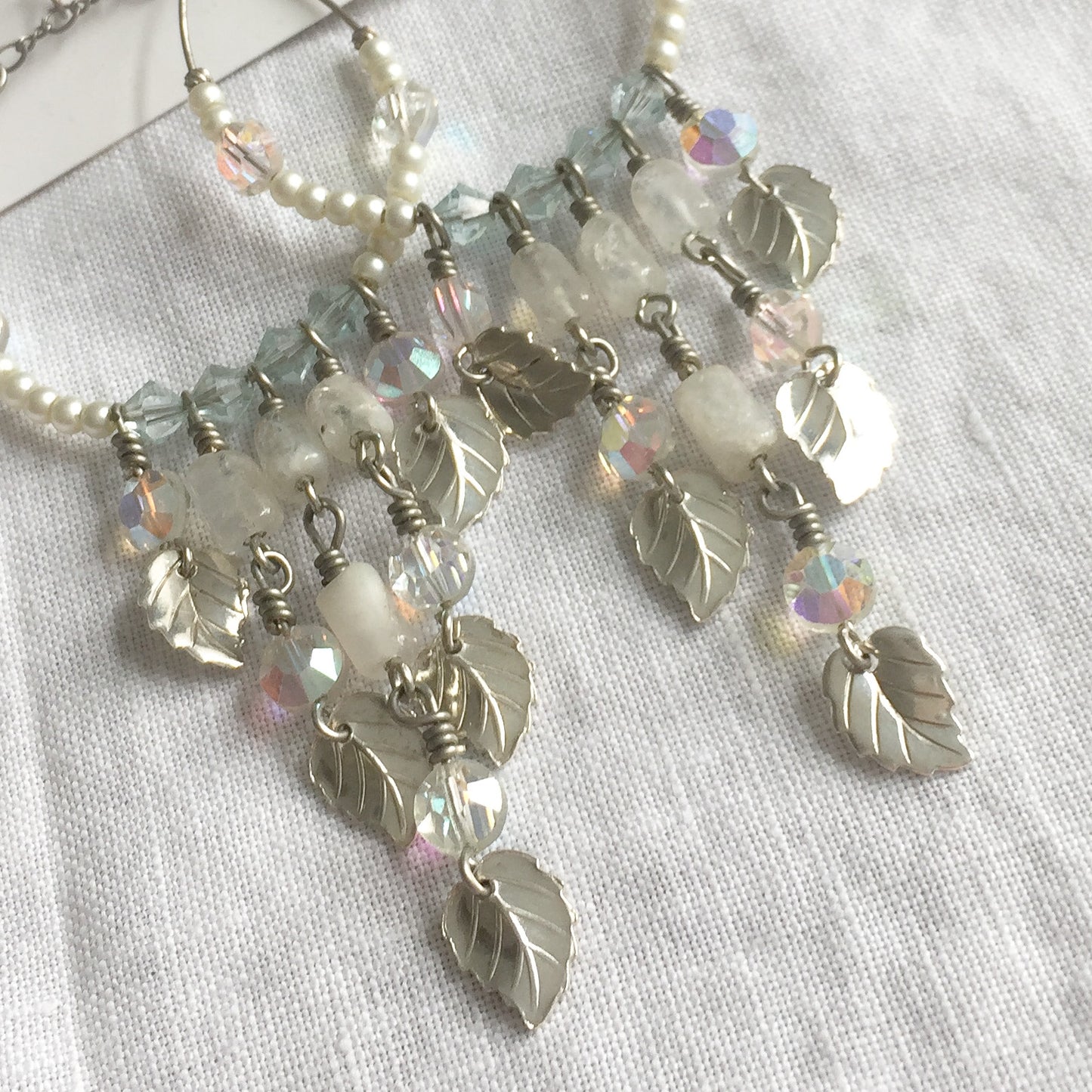 Moonstone Leaf Earrings - BelleStyle